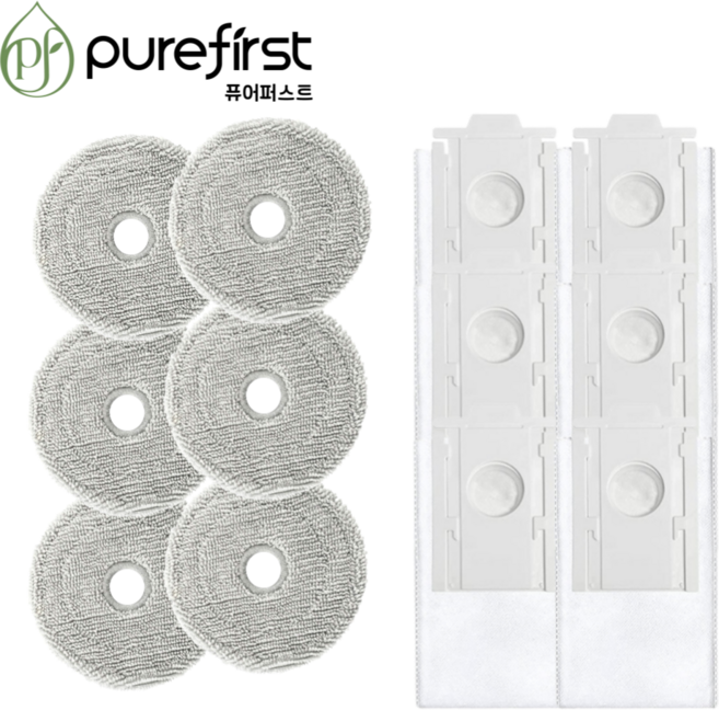 퓨어퍼스트 삼성 비스포크 ai 스팀 로봇청소기 먼지봉투 걸레 6+6 호환, 1개