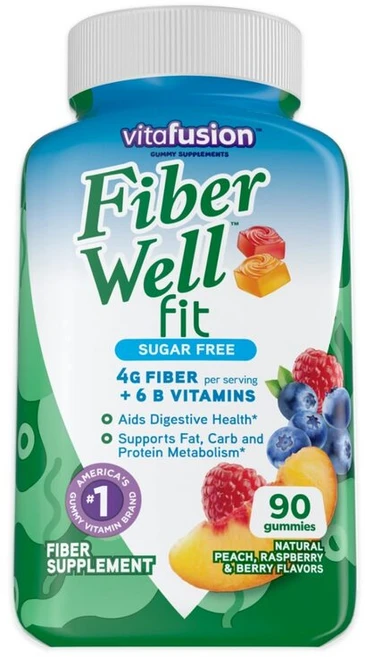 Vitafusion Fiber Well Gummy 비타민B 젤리 90개, 45.0 Servings (Pack of 1), 90정, 1개 - 쿠팡