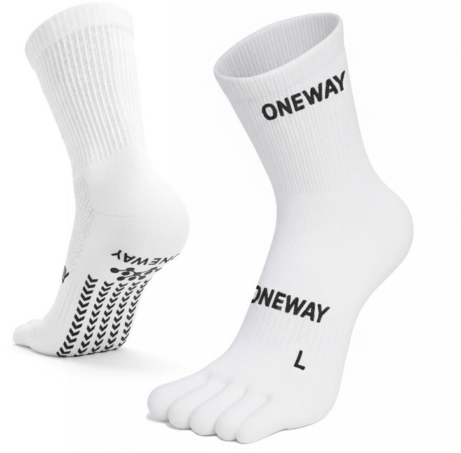 원웨이 축구 발가락양말 러닝 논슬립 런닝 스포츠 남성 어린이 양말, 1개, 화이트