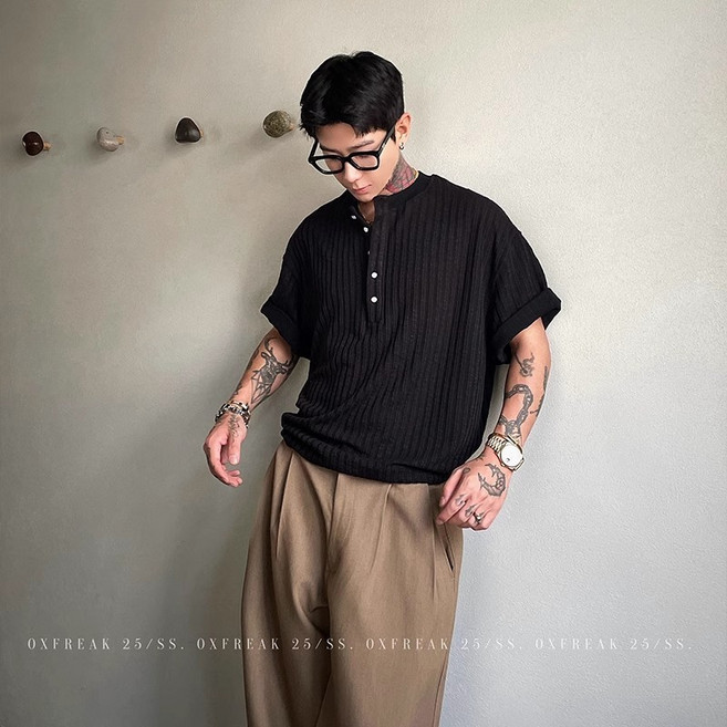 프리미엄 남성 페션 니트 폴로 티셔츠 멋진 아이스 쿨링 티셔츠 캐주얼 폴로 셔츠 니트 반팔