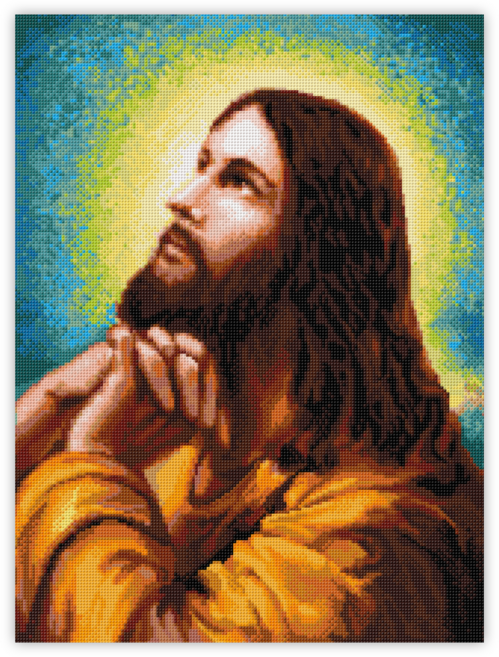 블링블링 캔버스형 보석십자수 60 x 45 cm, CV-096(기도하는예수님), 1세트