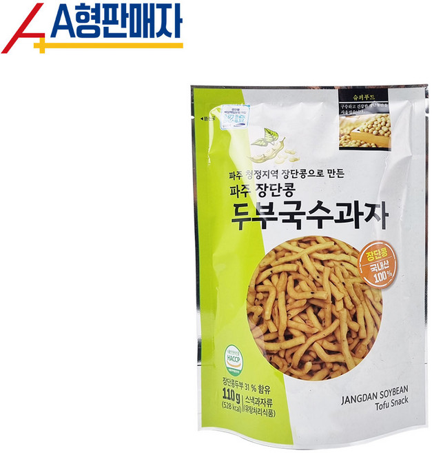 [두부함량 31%] 파주 장단콩 두부국수과자 110g, 1개