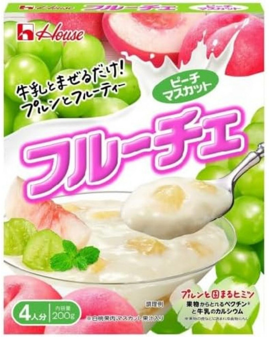 일본 하우스식품 디저트소스 후루체 복숭아 청포도, 3개, 200g