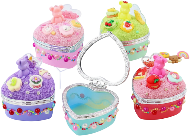 키득키득 베어 하트거울 미니보석함 클레이 만들기 패키지, 5개, 1g, 단일