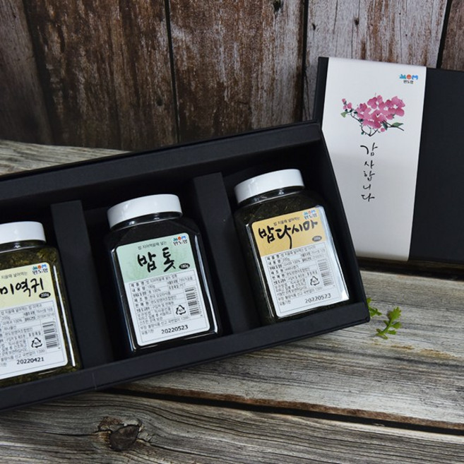 완도맘 밥다시마+밥톳+밥미역귀 3종 톡톡 선물세트 건강밥상, 1개, 500g