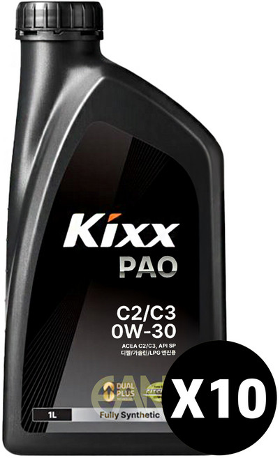 KIXX PAO C2 C3 0W30 합성엔진오일, 10개, 1L