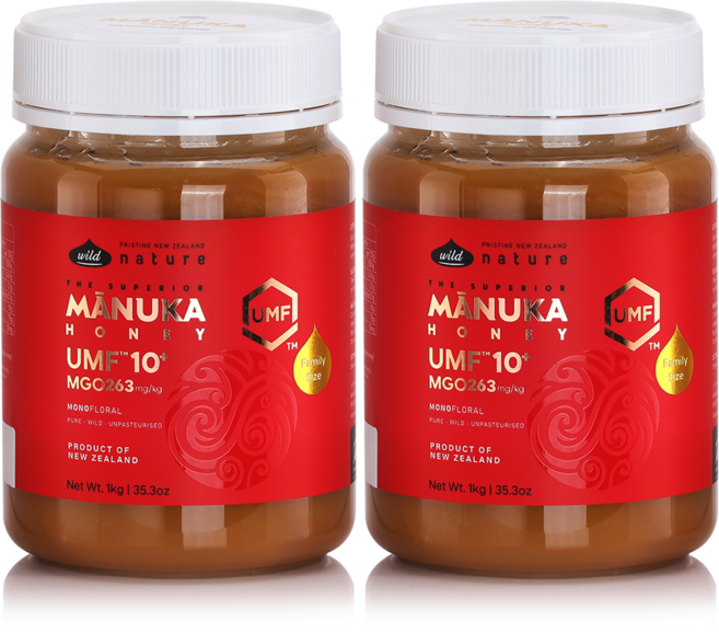 와일드네이처 뉴질랜드 마누카꿀 UMF10+ (MGO263+) 패밀리사이즈, 2개, 1kg