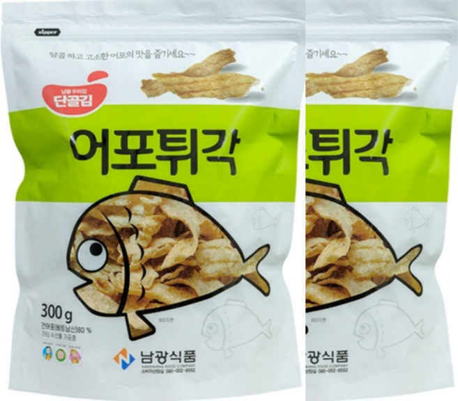 (남광식품)달콤하고 고소한 어포튀각 100g 맛나요, 300g, 2개