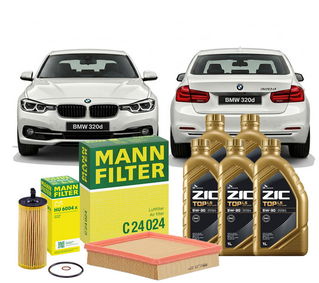 BMW 3시리즈 320d ED 11.10-18.10 F30 F31 N47D20C 디젤 엔진오일세트 만필터+지크탑, 차량 정보 확인하였습니다.