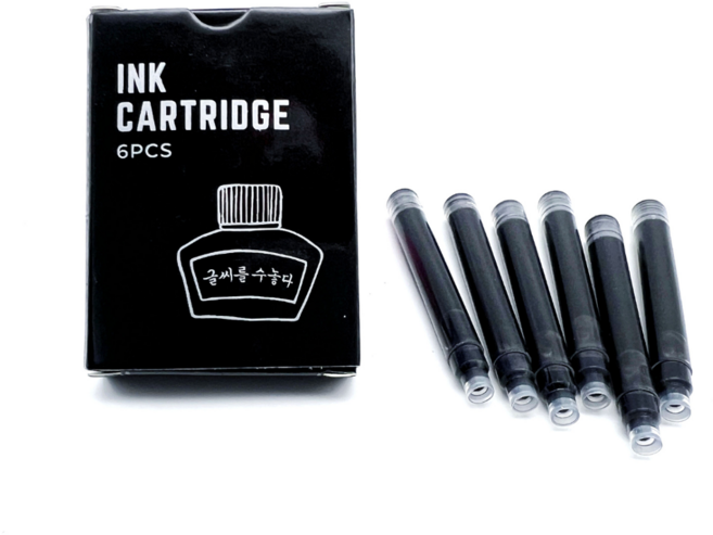 글씨를 수놓다 만년붓 교체용 잉크 카트리지 6개 세트, 1세트