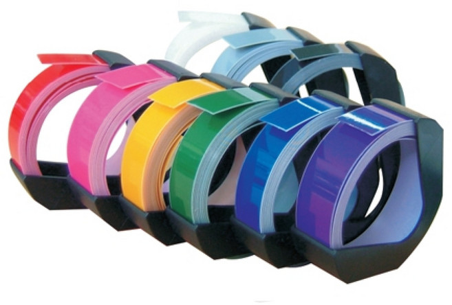 모텍스 엠보싱 테이프 9mmx2M 리필 이름표 네임텍 꾸미기, 핑크파스텔