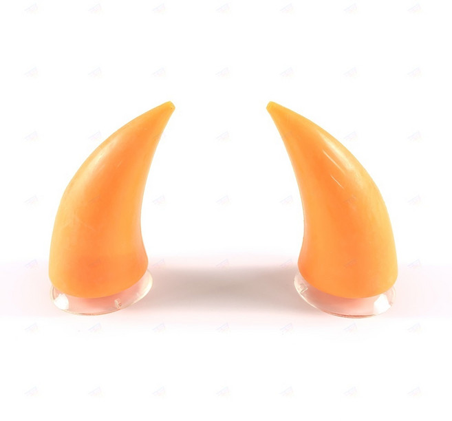 악마 도깨비 뿔 헬멧 장식 용품헬맷큰뿔 오렌지