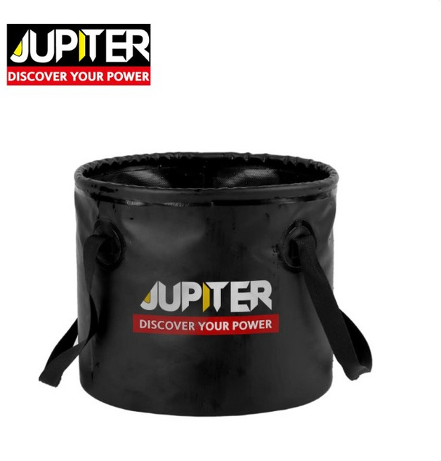 주피터 접이식 물통 20리터 세차버킷 캠핑 자바라 휴대용 낚시 두레박, 블랙, 20L