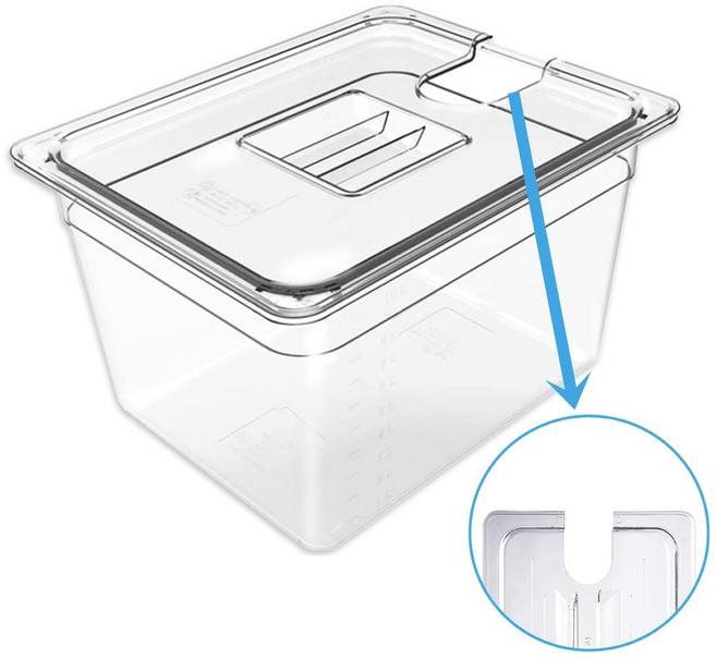 국산 수비드머신 전용 용기 통 밧드 pc 수조 뚜껑포함 4가지 사이즈, PC 6리터 (뚜껑홀 6cm), 1개