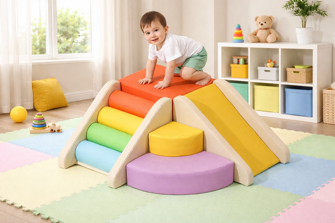 꼬마놀이터 정글짐 미끄럼틀 쿠션 키즈카페 놀이터 어린이집 슬라이드, 4종 세트 1번, 1개