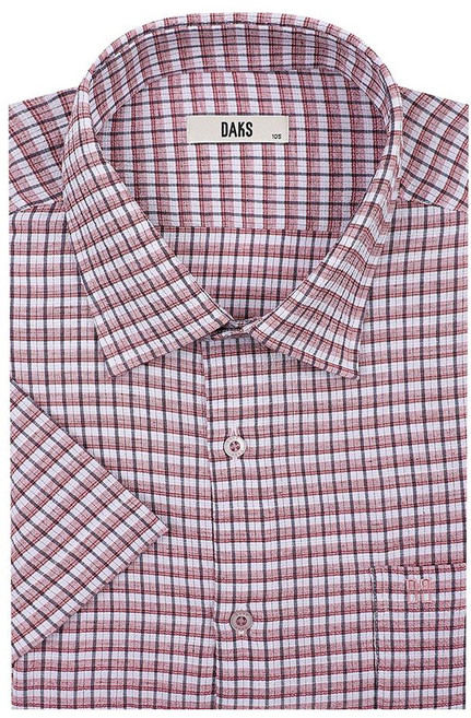 닥스셔츠 [26년SS신상품][백화점인기상품] 레귤러핏 디자인으로 체형 부담 없이 편안하게 착용 가능한 레드컬러 잔체크 반팔 셔츠