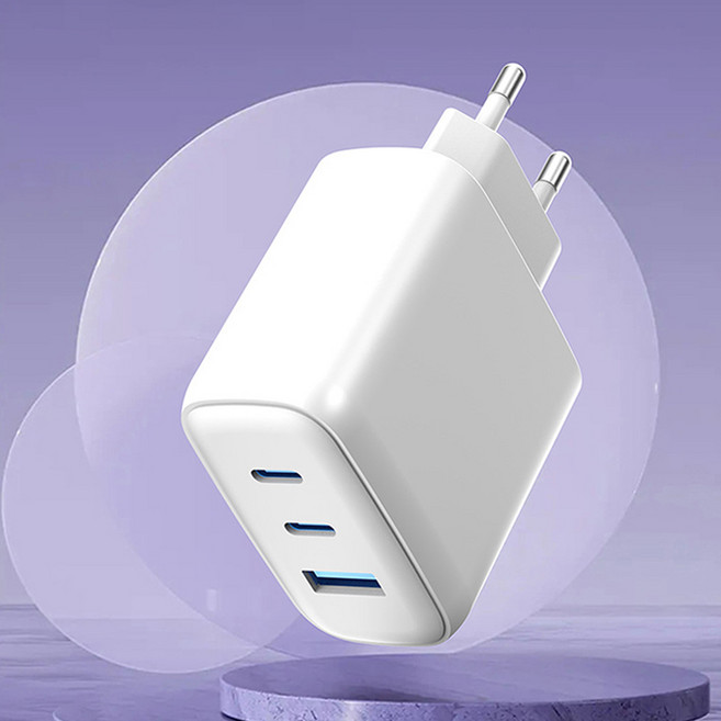 콜콜러브 65W PD GaN 3포트 초고속 멀티 충전기 어댑터, 1개, 화이트