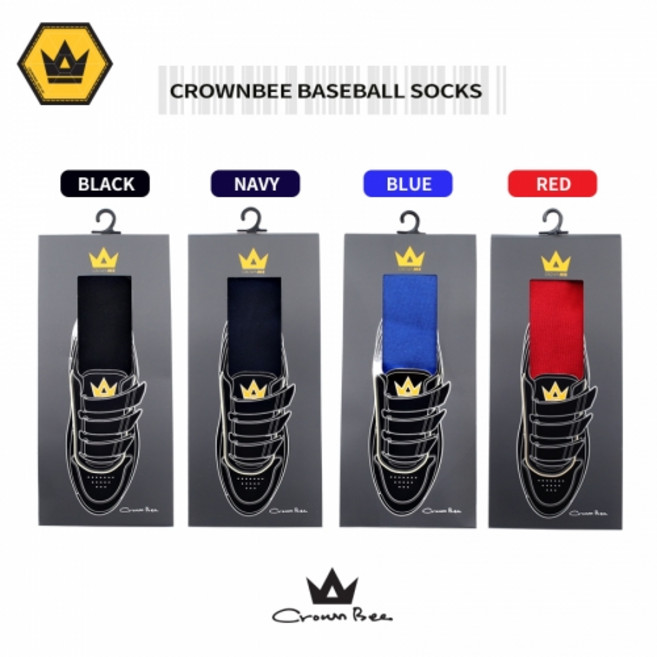 크라운비 야구 양말 고신축 코튼, 네이비