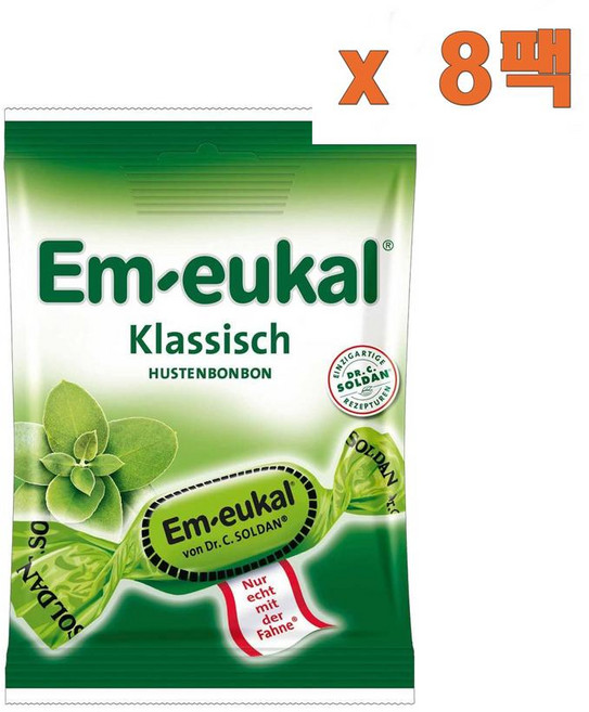 (독일직배) 엠오이칼 클래식 유칼립투스 오일 멘톨 캔디 150g 8개 Em-eukal Classic