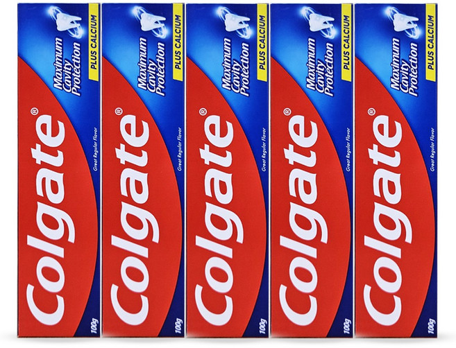 콜게이트 플루오라이드 그레이트 레귤러 플레이버 치약, 100g, 5개