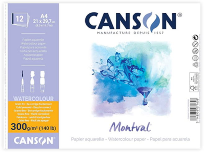 캔손 몽발 수채화용지 300g 20매 낱장팩 A4