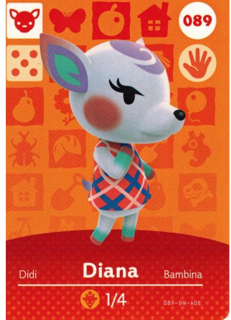 동물의 숲 해피 홈 디자이너 아미보 카드 다이애나 089100, 동물의 숲 해피 홈 디자이너 아미보 카드 다이애나 08