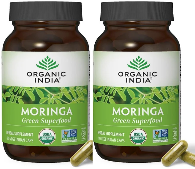 오가닉인디아 모링가 90정 2세트 45일분 인도 그린슈퍼푸드 모링가잎, 2개 - 쿠팡