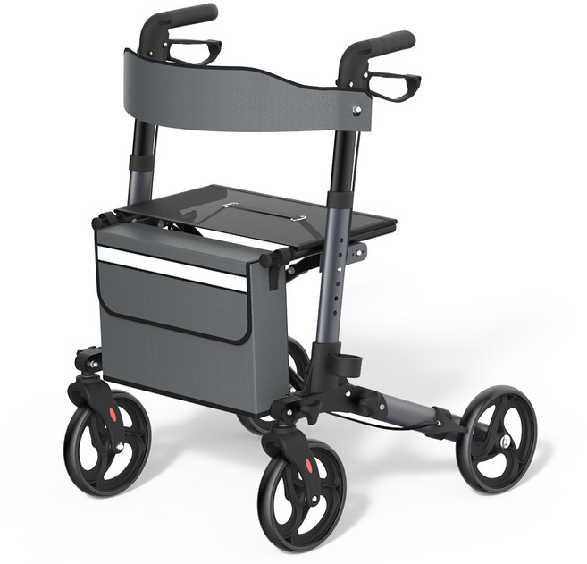 TONEZONE 노인 접이식 보행보조기 알루미늄 합금 성인용보행기 높이 조절 가능 고령자용 보행차, 1개