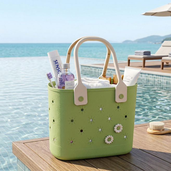 모노리우 물 고임 없이 뽀송하게 물빠지는 목욕바구니, 그린