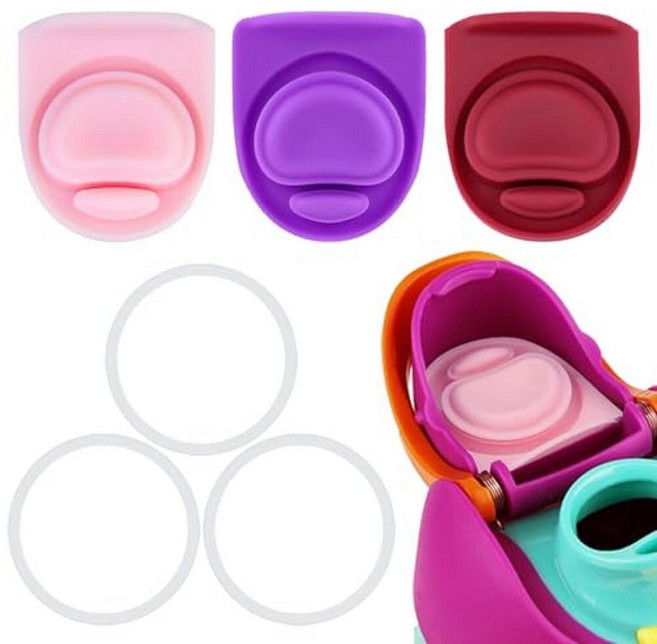 ZONBBEE Owala FreeSip 680.4g24온스 946.4ml32온스와 호환되는 교체용 실리콘 스토퍼 씰 4개 물병 뚜껑 캡 고무 부품 400/19/24/32/40, 3 Complete Seal Set, 3 Colors Set 6