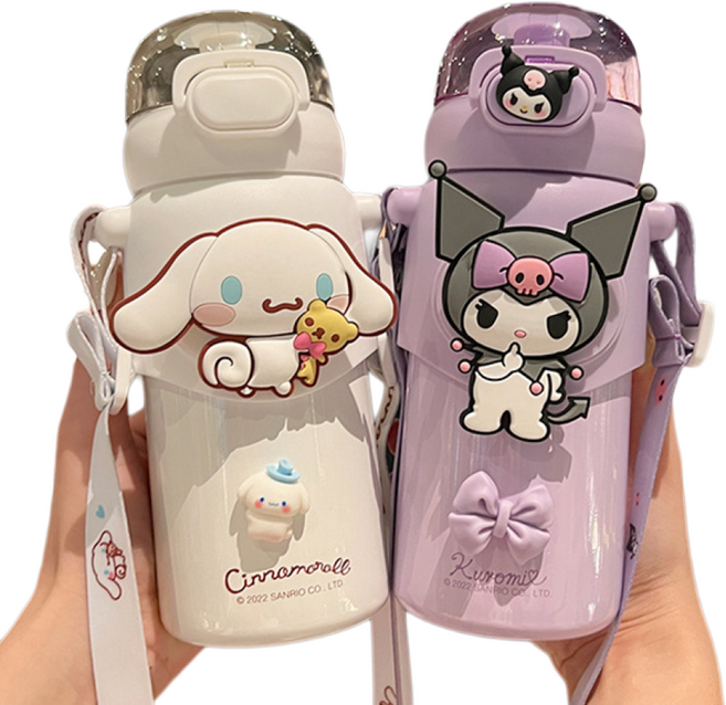 파티샵 산리오 원터치 보온보냉 텀블러 460ML, 쿠로미