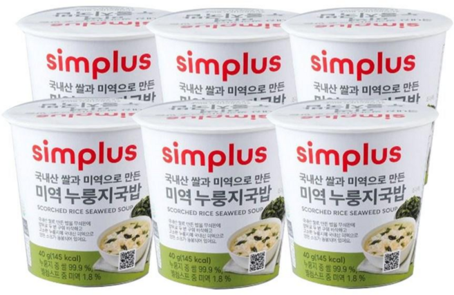 국내산 쌀과 미역으로 만든 미역 누룽지 국밥, 6개, 40g