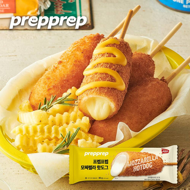 프렙프렙 모짜렐라 치즈 핫도그 10팩, 80g, 10개