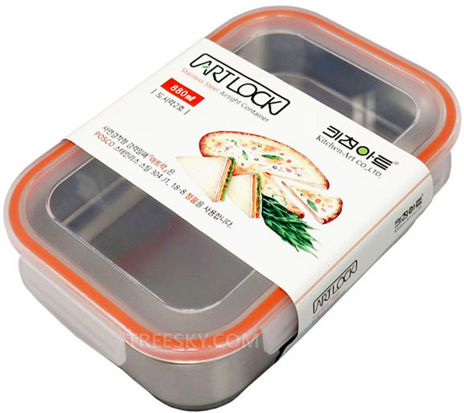 키친아트 아트락 국산 스테인리스 밀폐용기 도시락2호-1개/880ml, 1개, 옵션 없습니다