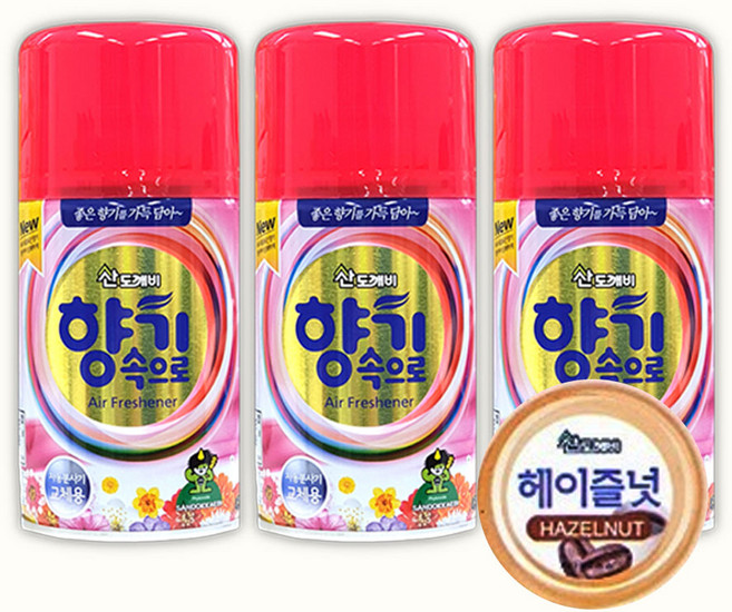 산도깨비 향기속으로 방향제/자동분사기 리필 향캔, 290ml, 3개, 헤이즐넛향