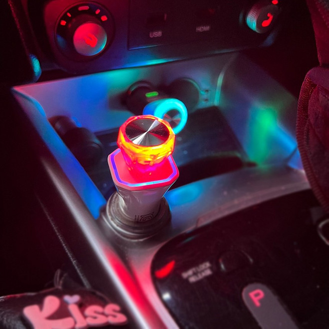 라아즈카 차량용 실내 무드등 다이아 오로라 엠비언트 LED 조명 usb 풋등, 1개, 각형