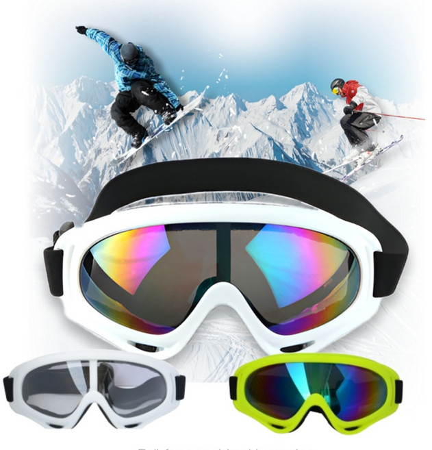 넓은 와이드 렌즈 스키 고글 스노우보드 스키 라이딩 방풍 키즈 어린이 아동 보드, 고글투명 화이트, 1개