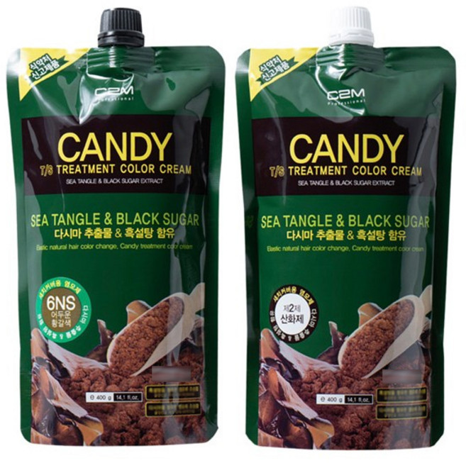 C2M 캔디 TS 캔디 트리트먼트 칼라크림 염색약, 적빛 밝은 황갈색, 1개