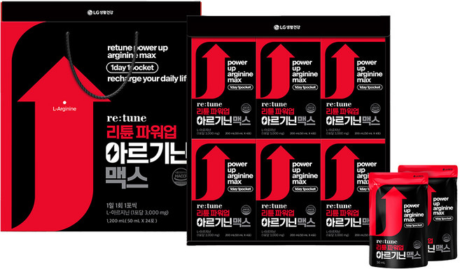 [연말]LG식품선물세트 리튠 파워업 아르기닌 맥스 50mL*24포x 1개 1세트, 없음, 24개, 50ml