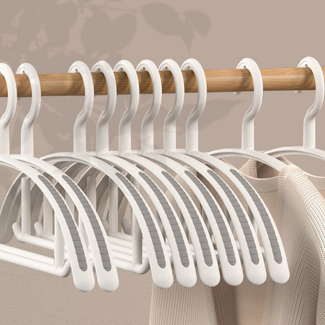 쿠빙홈 모던심플 논슬립 어깨 뿔 방지 고급 정장 옷걸이 10개, 화이트, 1세트