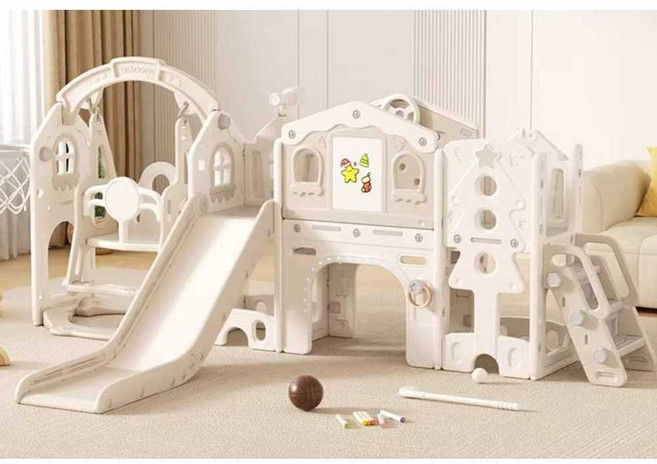 아기 미끄럼틀 어린이 실내 소형 그네 장난감 놀이터, 1개, B 모카