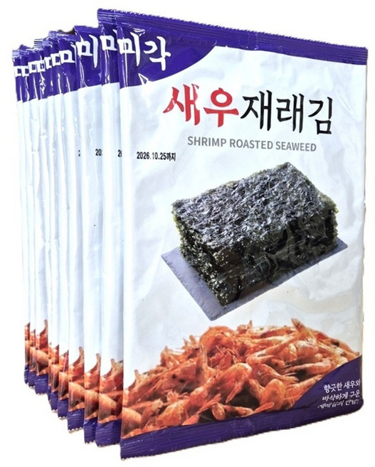 [미각] 구운김 조미김 구운재래김 새우김 10봉, 24g, 10개