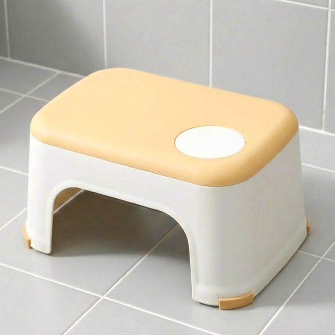 더트롱 다용도 논슬립 스툴 욕실의자, 옐로우