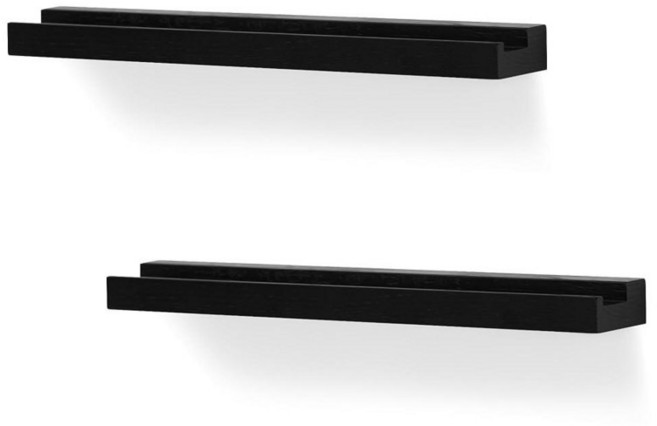 NIUBEST 비닐 Record Wall Mount 2 Pack-비닐 Shelves Album Display 홀더 for LP CD Book Art Storage 빈티지 H, 블랙_182244