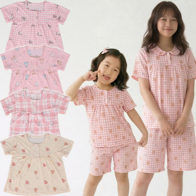 디비코리아 여 아동 주니어 냉감 캐릭터 잠옷 세트 냉감 실내복 상하 세트 여름 홈웨어