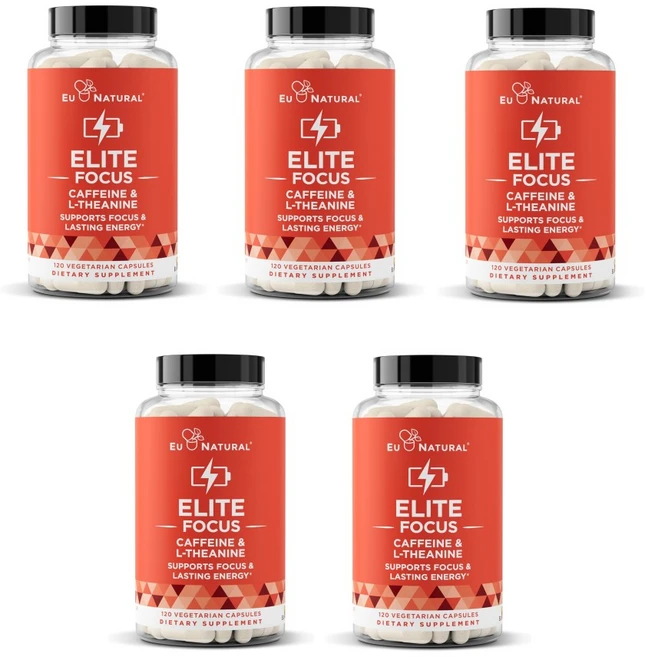 유 네츄럴 엘리트 포커스 카페인 L-테아닌 Eu Natural Elite focus 120정 x5개 - 쿠팡