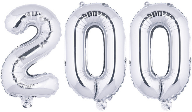 아트포유 백일 100일 200일 300일 풍선 이벤트 세트 3P, 화이트 골드 200, 1개