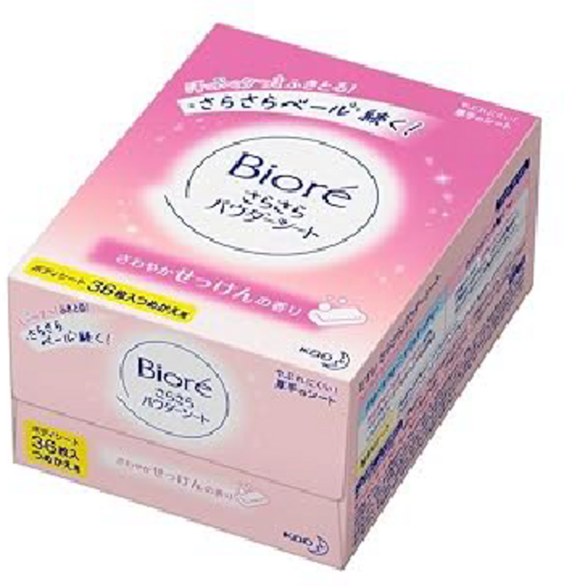 카오 비오레 보송파우더시트 비누향 리필 36매×4