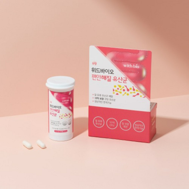 위드바이오 편안해질 유산균 350mg x 30캡슐, 1박스
