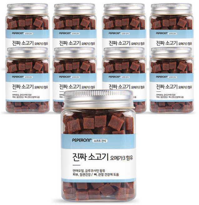 페페로니 강아지 진짜 오메가3 져키, 소고기, 180g, 9개